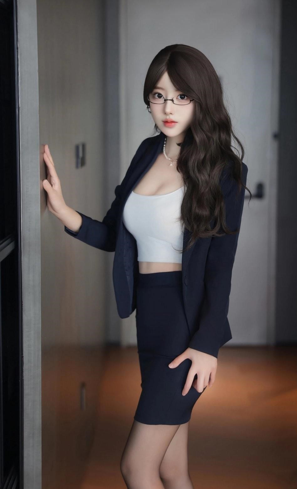 美女小姐姐这职业装穿搭，别说去上班了，就是去约都轻松控场