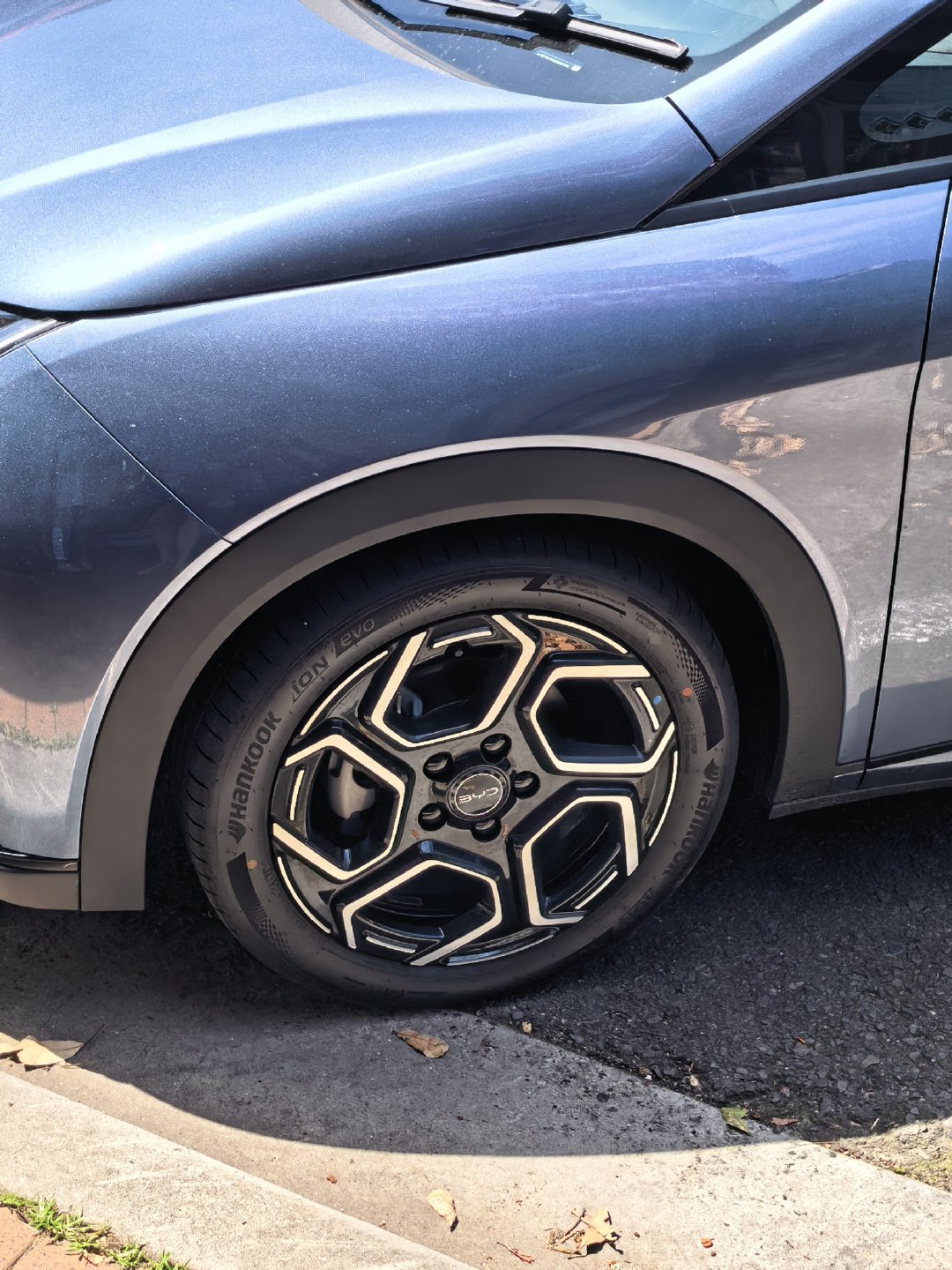 出口海豚的轮毂和轮胎都更好一些