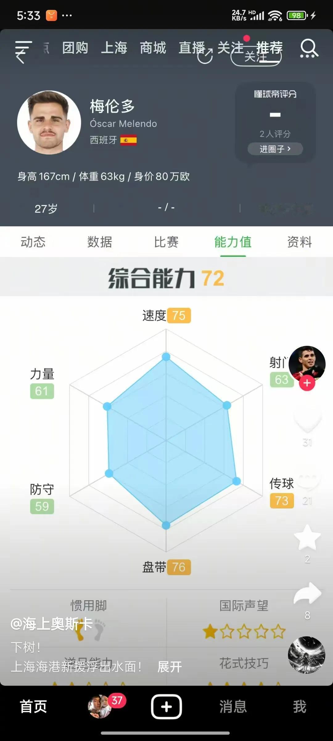 下面图片中的这位外援，听说是隔壁新引进的外援，武磊去西班牙表面上是去动手术，实际