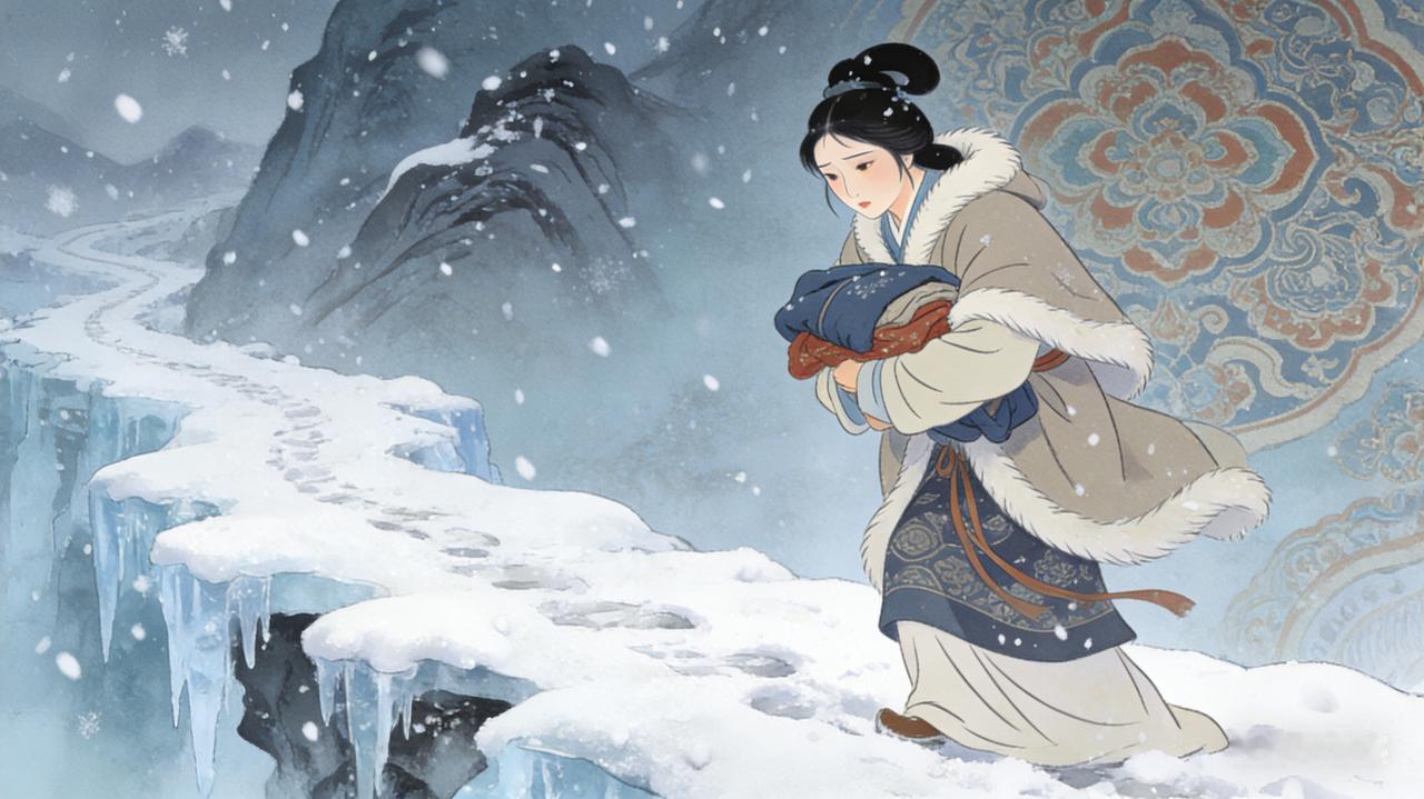 那一声哭嚎震塌了万里长城北风卷着雪粒子，抽打在孟姜女的脸上，生疼。