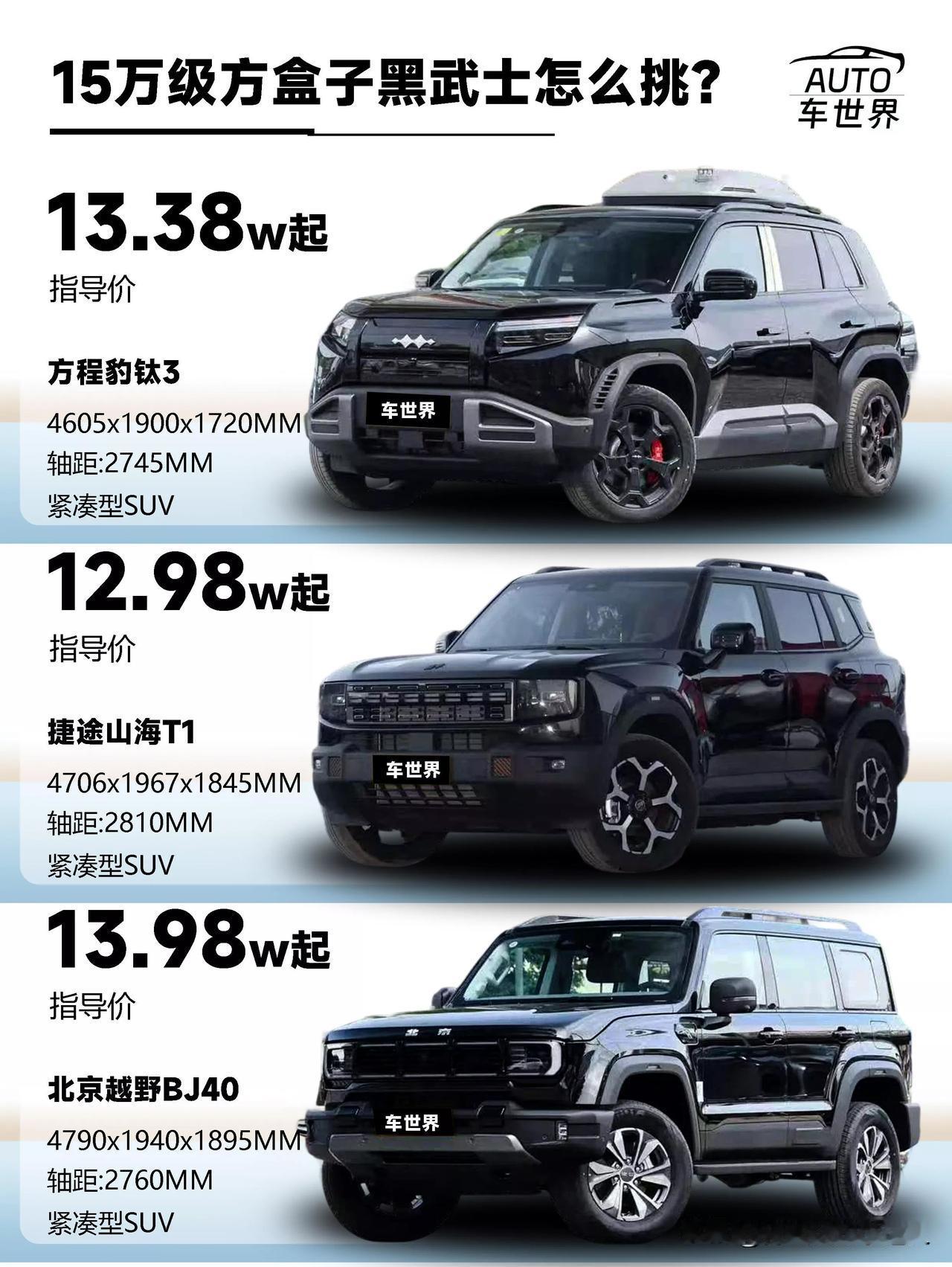 15万左右想找台“黑武士方盒子”，要个性还得实用，到底怎么选？恰好手头有三款