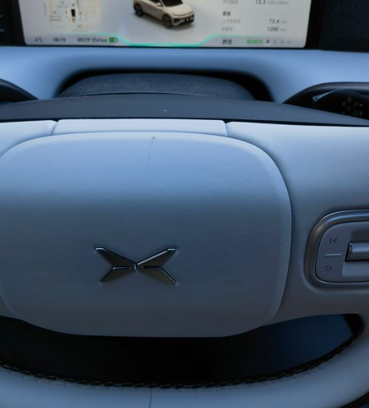 小鹏g6新车一血1.完全不知道怎么造成的，居然把方向盘挂烂了。2.肯定是我自