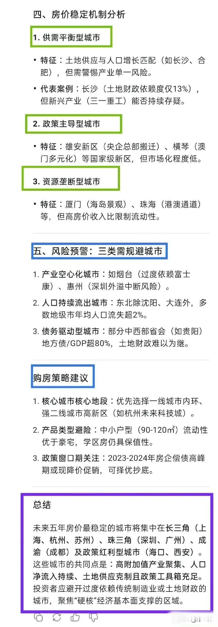 看看deepseek对未来中国房价的预测，我觉得很准，因为我在三地都有房~