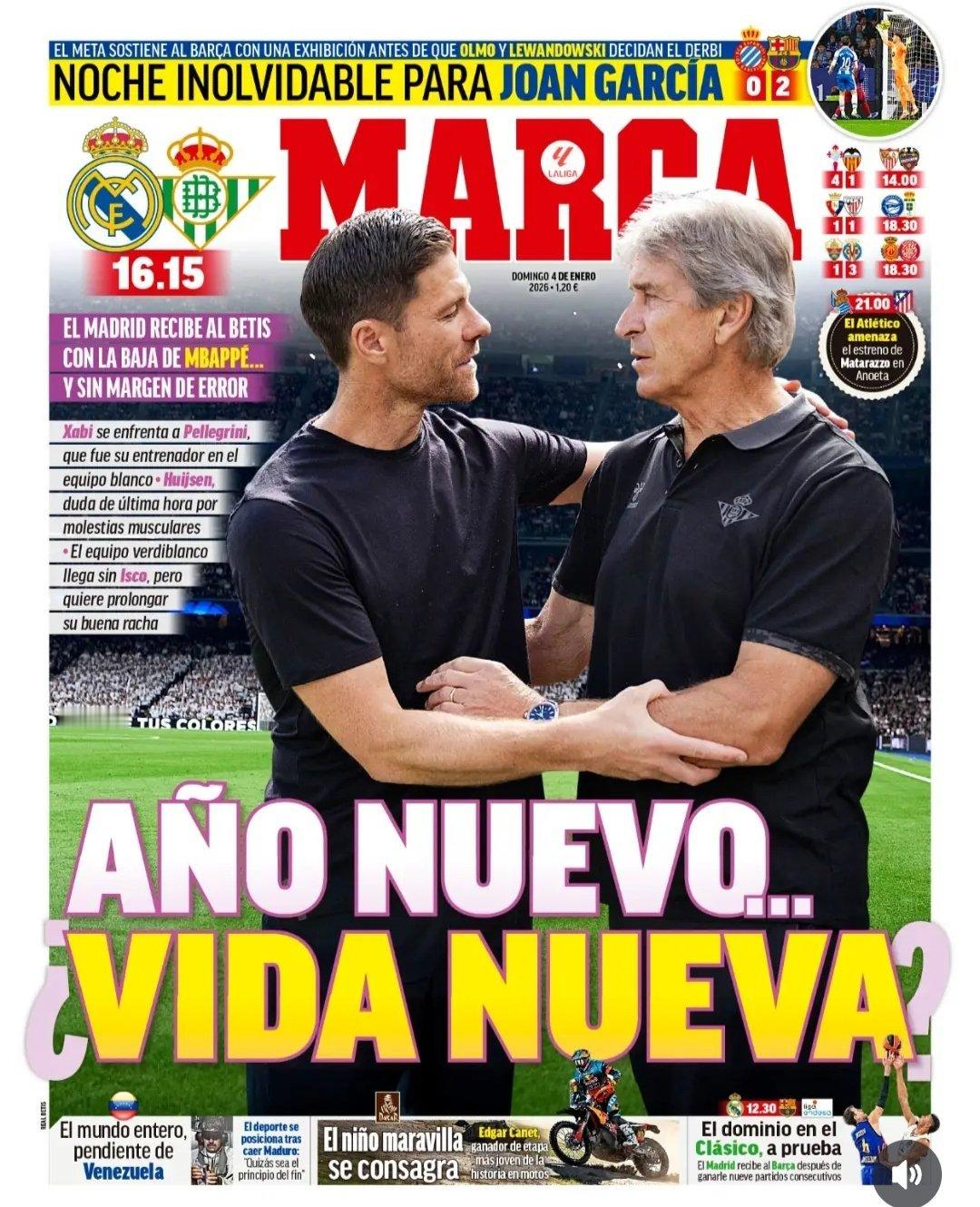 皇马《马卡》新年。。新气象吗？皇马主场迎战贝蒂斯，姆巴佩缺席，已经没有容错的余