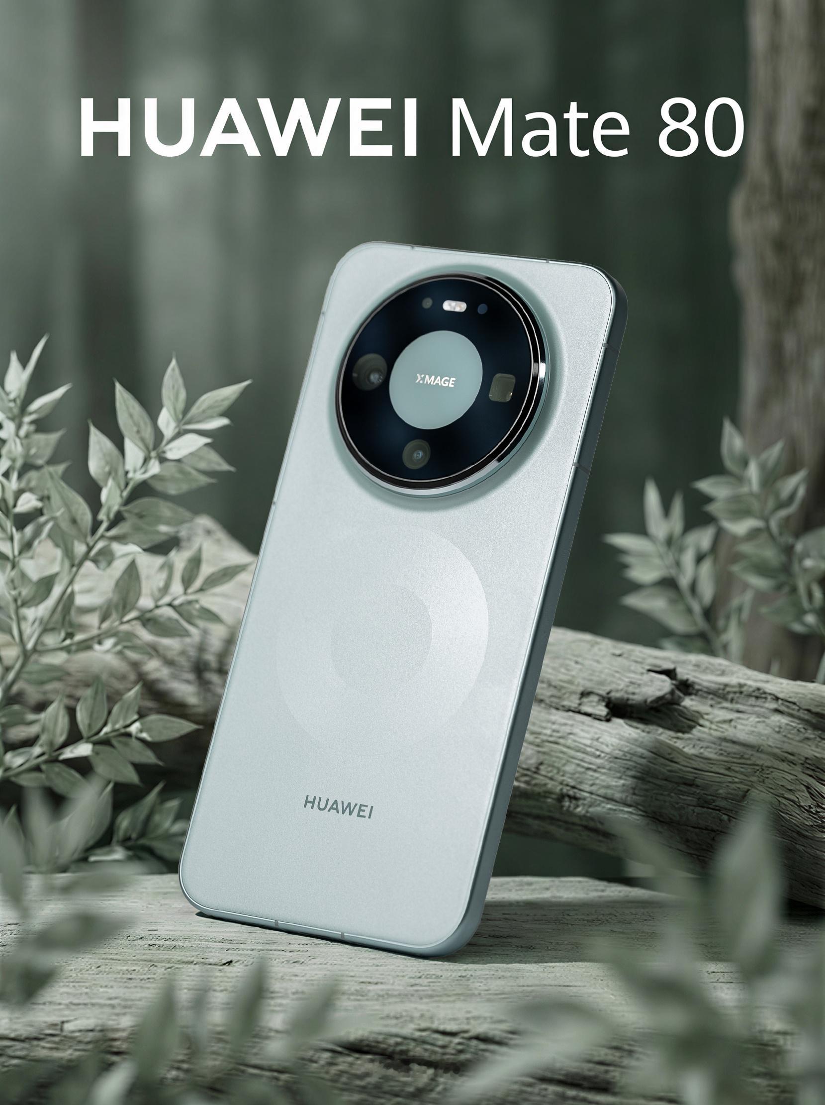 HYK图赏｜华为Mate80云杉绿版本，机身以冷色调为主，摸起来是哑光质感，在
