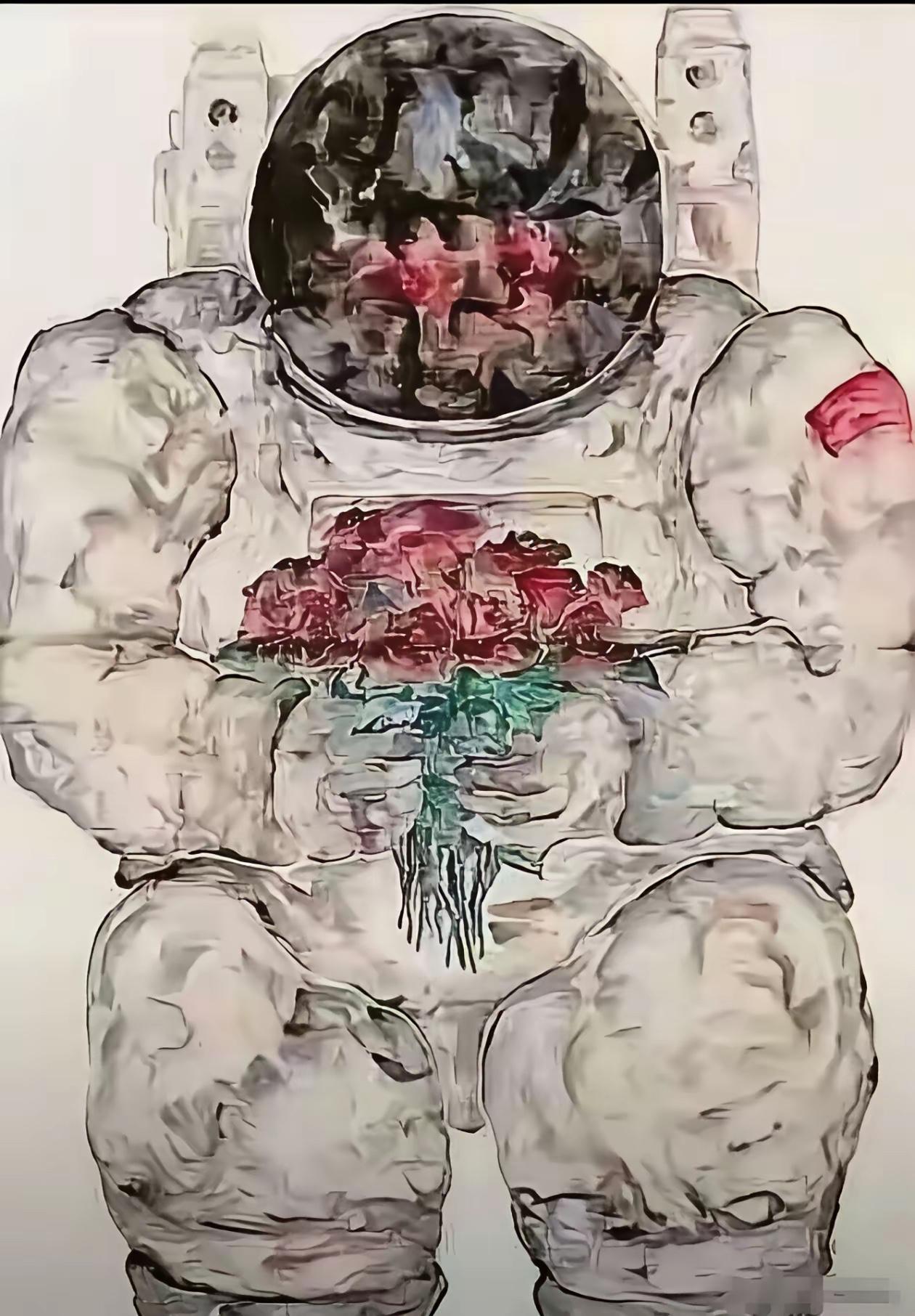 清华美院最近画风争议闹得沸沸扬扬，真是让人一言难尽。就说丁荭教授，她画的《地球访