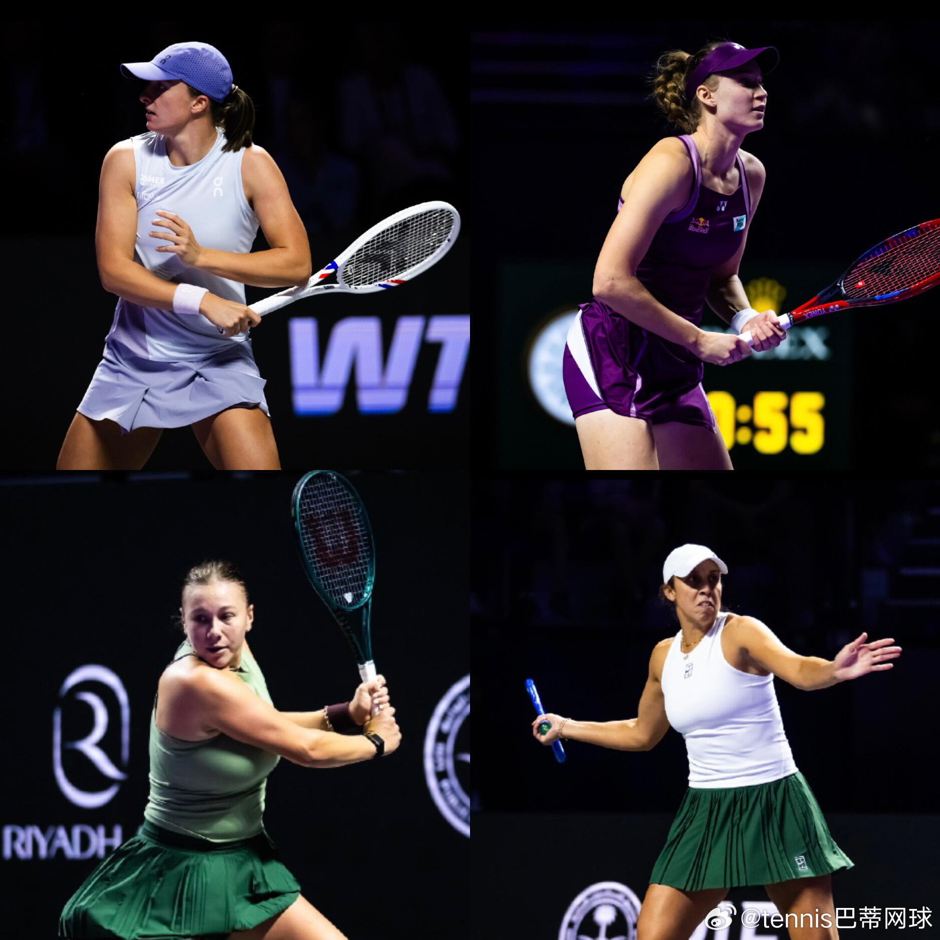 今日赛程小威组小组赛第二轮22点斯瓦泰克🇵🇱vs莱巴金娜🇰🇿随后凯斯