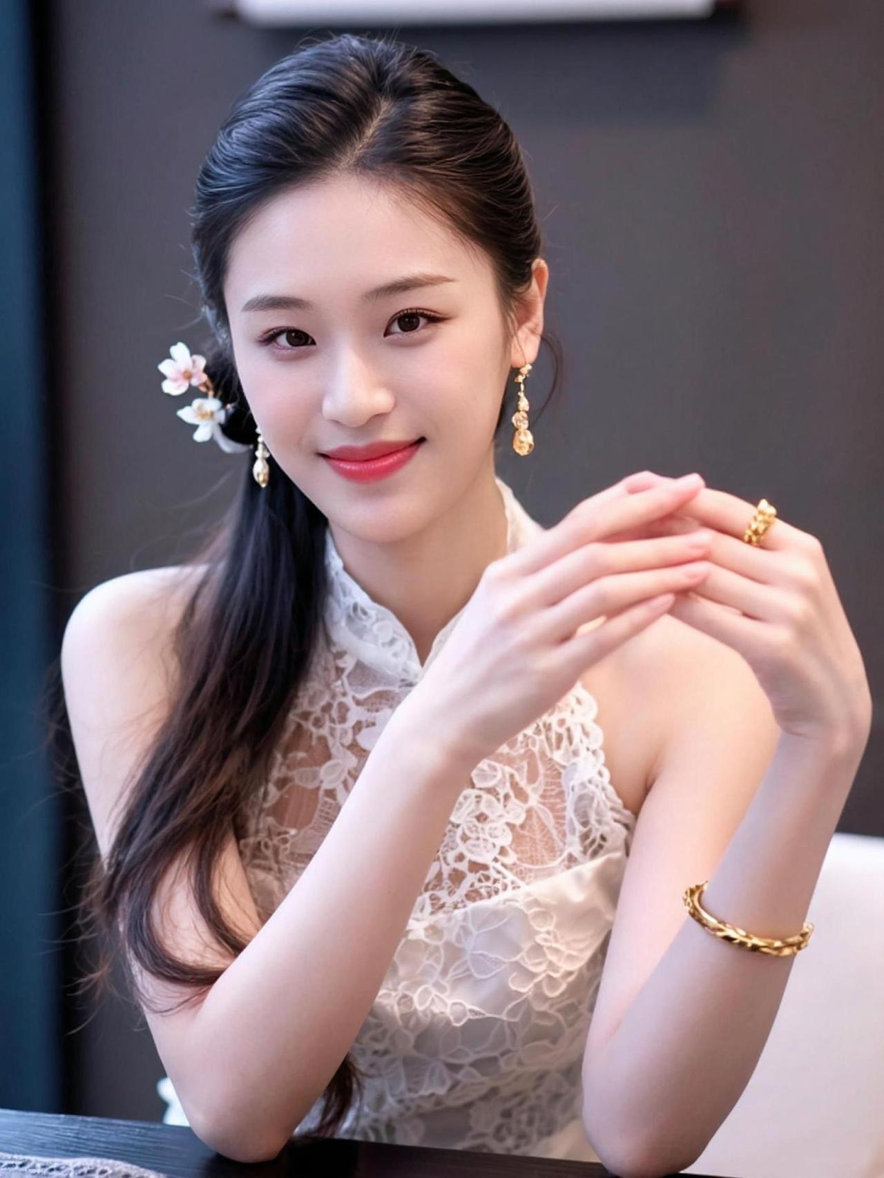 这AI旗袍照拍得，简直是“科技与狠活”的完美结合！我怀疑它偷偷上了时尚课，不然怎