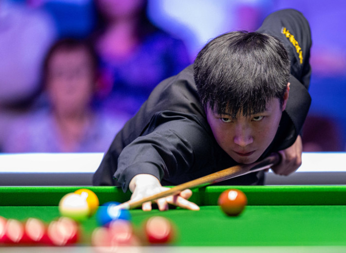 #赵心童止步德国大师赛32强#斯诺克德国大师赛32进16轮次，赵心童3-5不敌汤