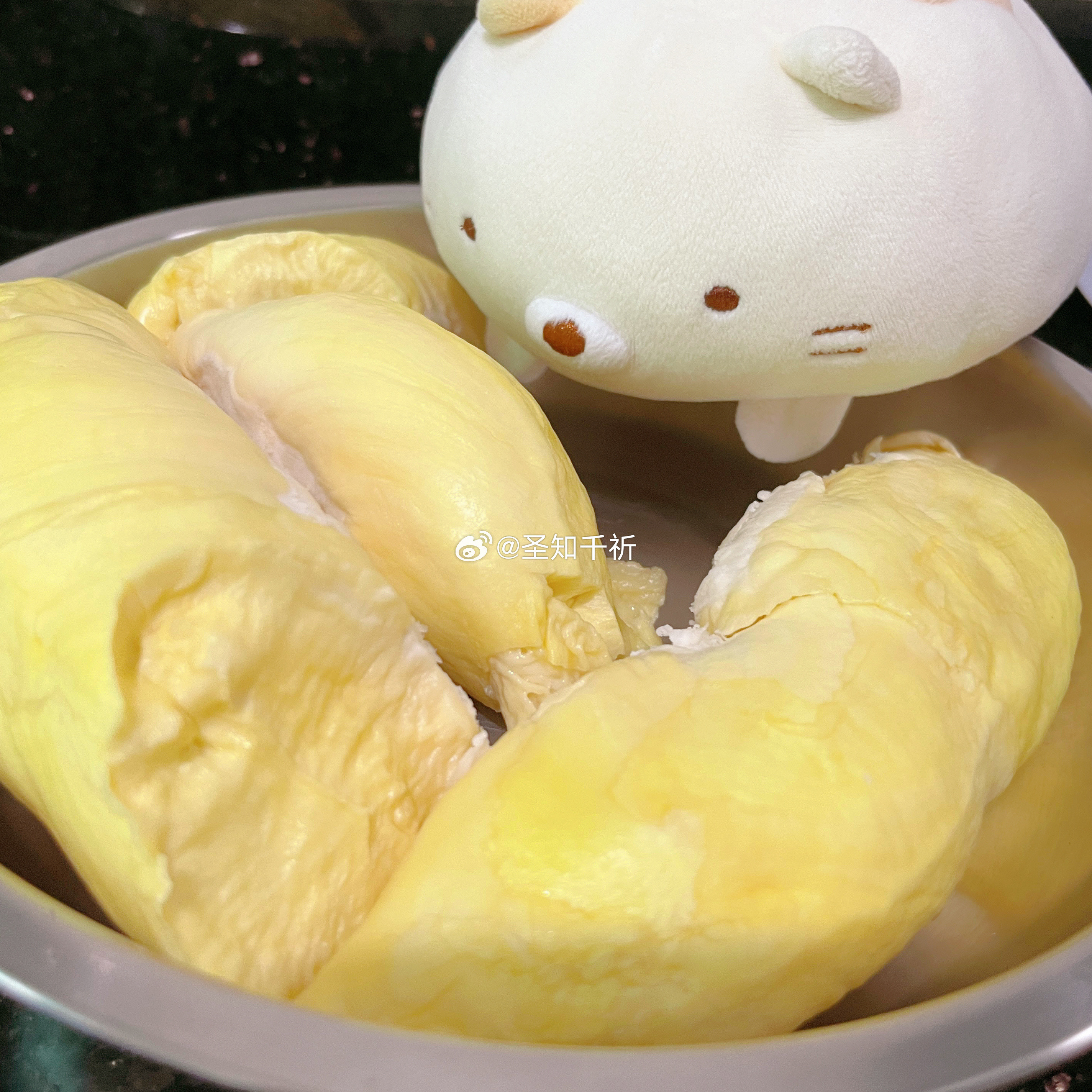 猫猫仔已香晕……太好吃惹，感觉以前都吃太快了，一嚼一吞就没掉，现在半边榴莲细嚼慢