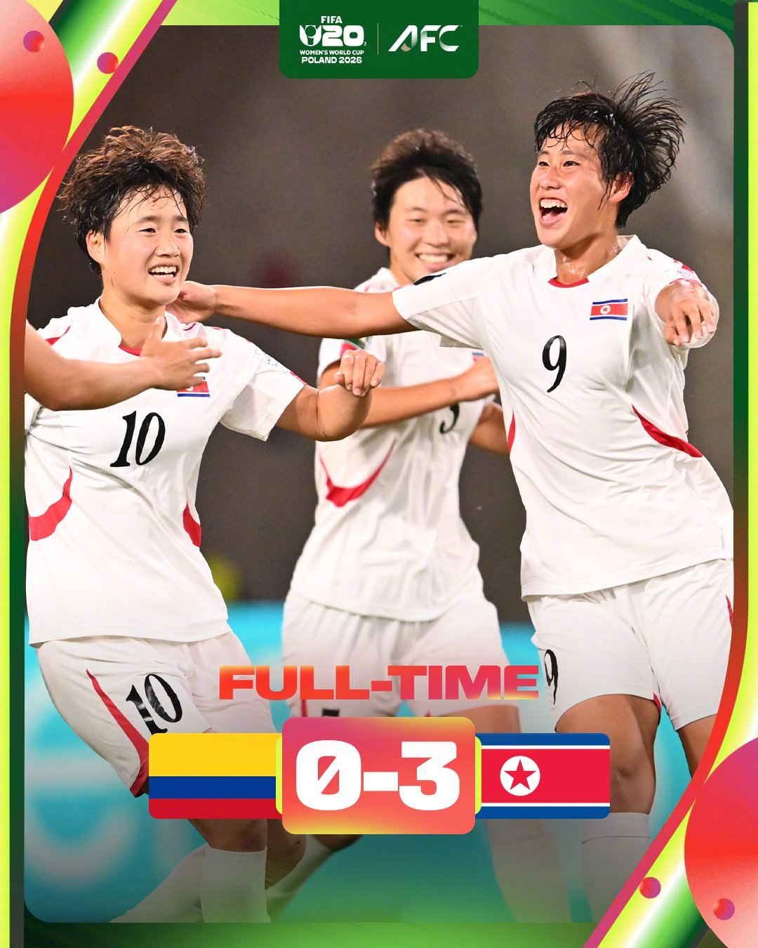 U20女足世界杯小组赛第三轮赛果🇰🇷韩国击败厄瓜多尔，以小组第二出线🇯🇵
