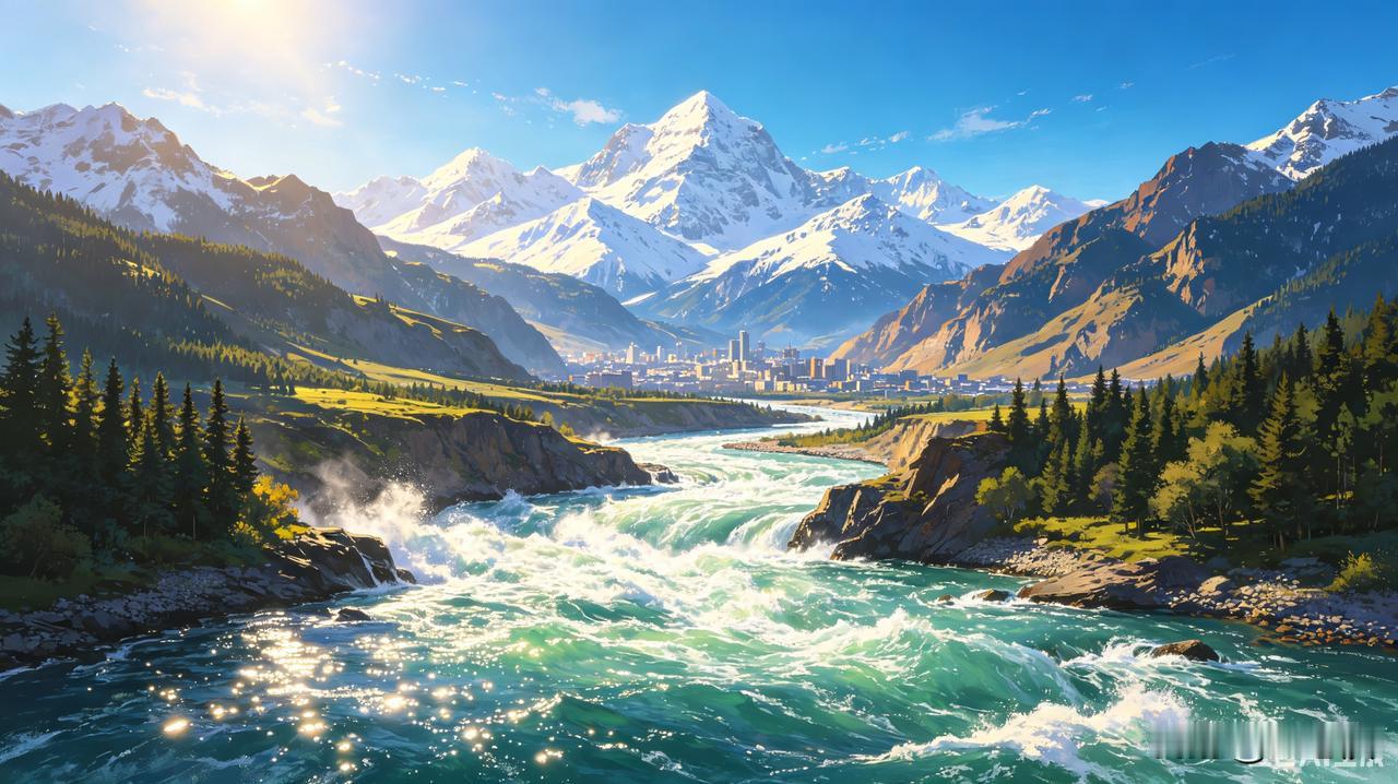 天山之巅，一号冰川凝着千年寒冽，冰融雪化，汇成乌鲁木