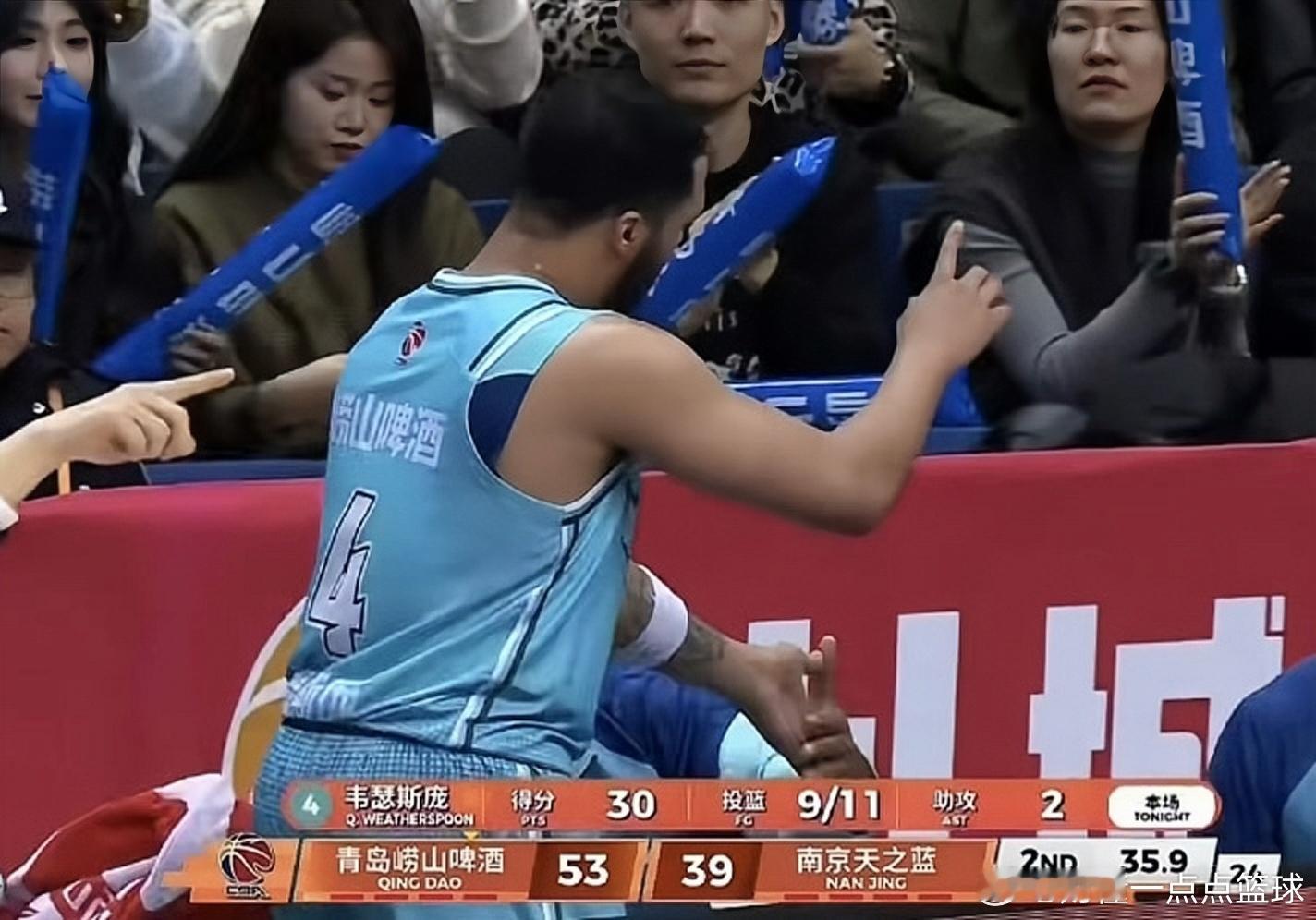 CBA新赛季单场得分50+的记录来了，来自青岛男篮外援韦瑟斯庞在出场不到25分钟