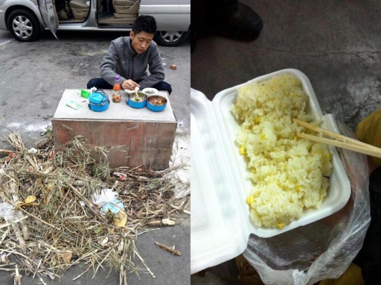 吴京这次输给了张一山, 他直接坐在垃圾堆里吃盒饭
