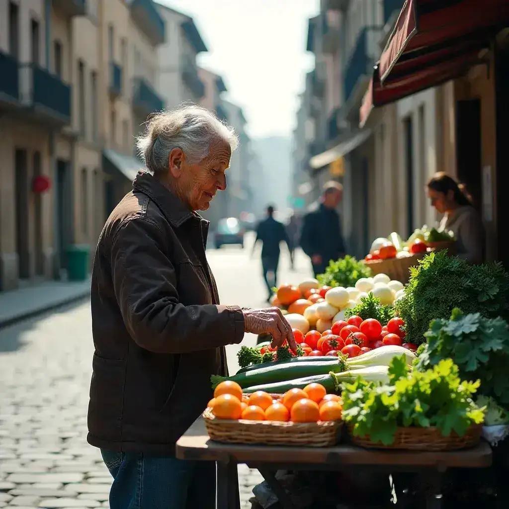 令人心酸！深夜，男子回家路上看到一个白发老奶奶躺在地上睡觉，地上还摆着一堆蔬菜。