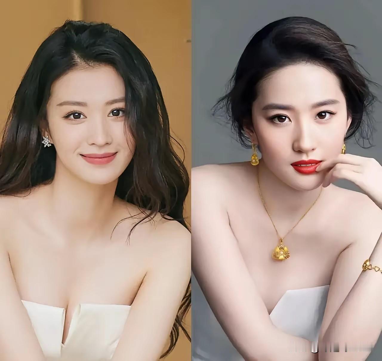 王楚然被称为“小刘亦菲”，确实也和刘亦菲长得相像，从正面王楚然明眸皓齿，甜美可人