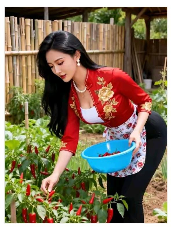 今天上园里摘辣椒，留着晾干做辣椒面。每年产量都不错。俺家辣椒品种好，辣度真是数第