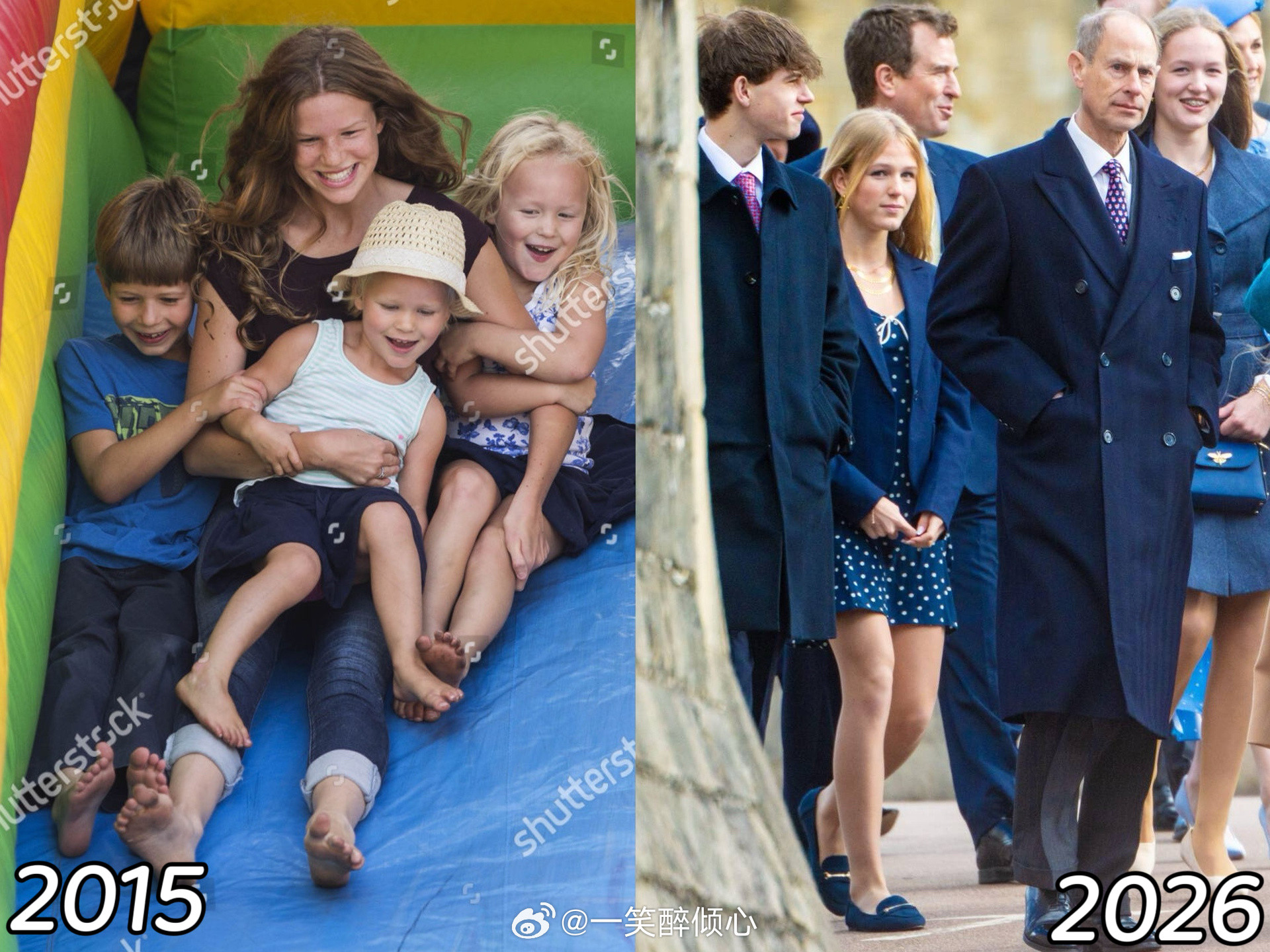 英国王室2015➡️2026一眨眼间，小时候在游乐场一起玩耍，一瞬间他们仨都