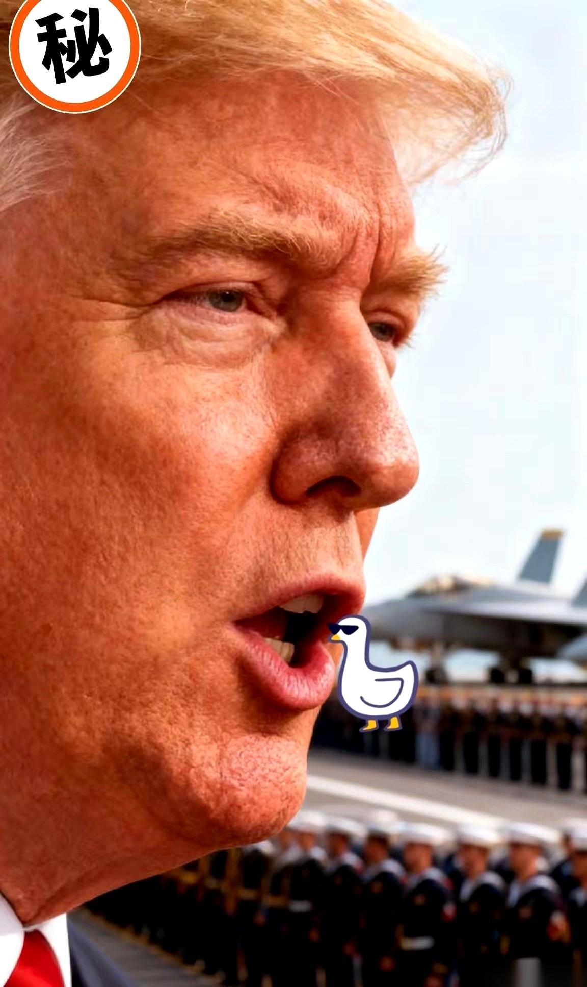 有时候你真分不清,这到底是国际新闻,还是哪个剧组在拍荒诞喜剧。美国总统,站在自