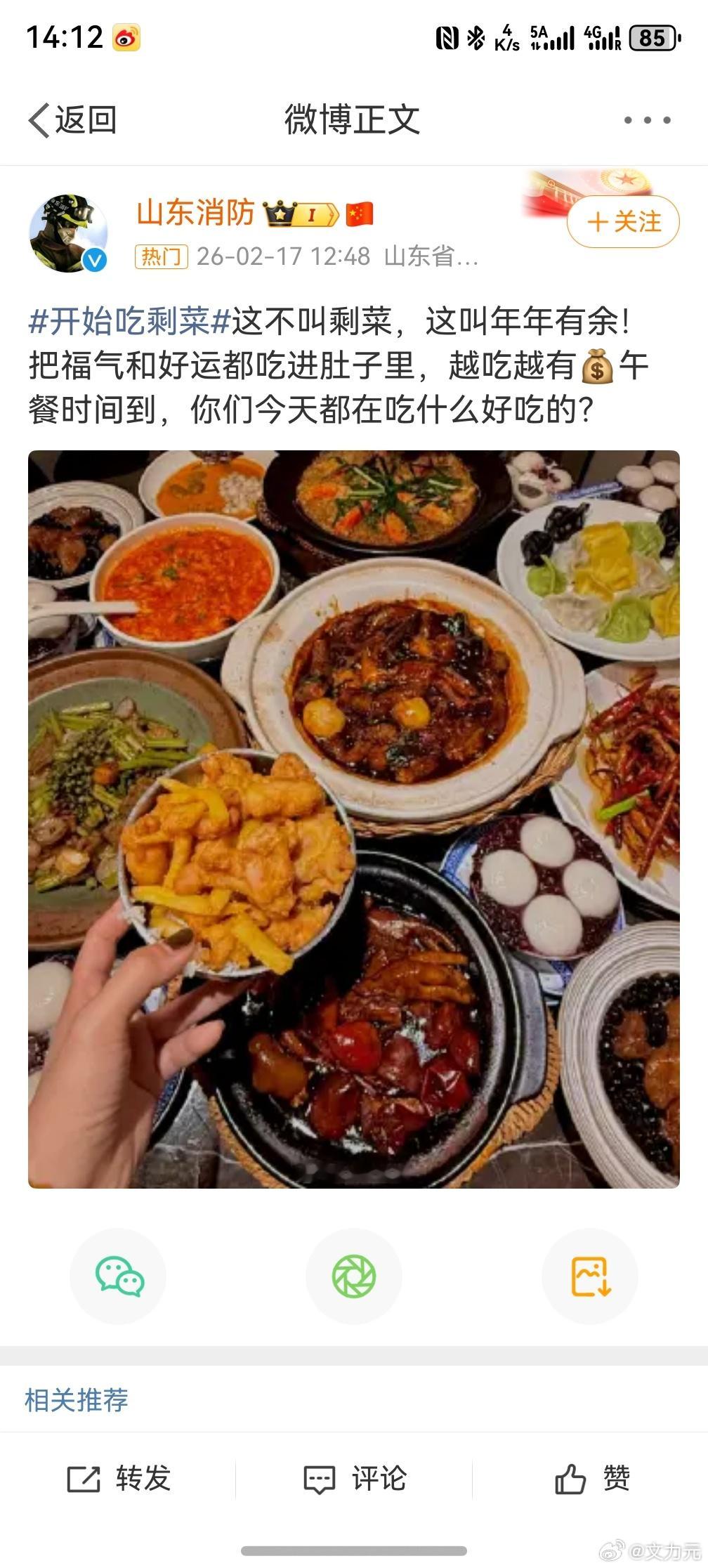 开始吃剩菜，哈哈哈，太真实了，看来要吃到初六了