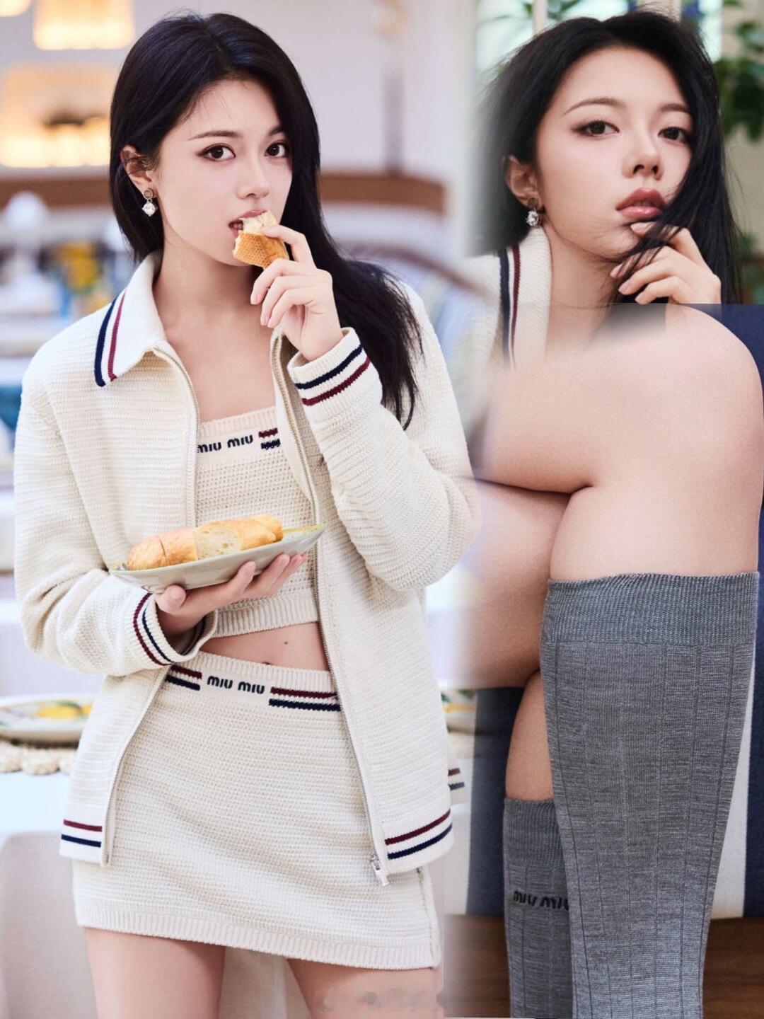 赵今麦灰色袜子​​​