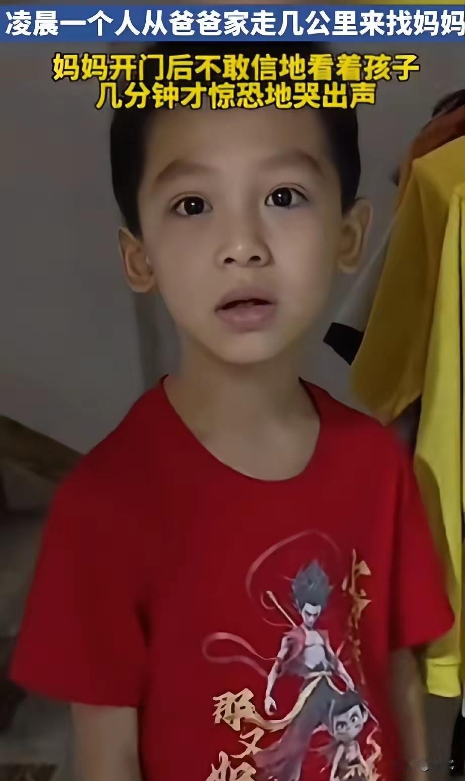 爸妈离婚，儿子想念妈妈凌晨从爸爸家溜出，徒步几公里，只为见妈妈一面。当妈妈打