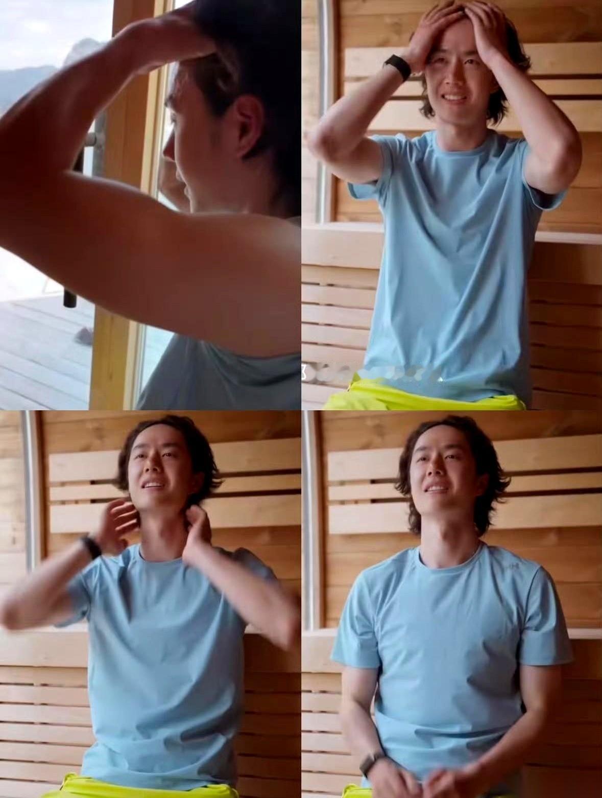 也就他敢这么穿了。荧光绿，天空蓝。这配色，换个人穿，我都不敢想那画面。但搁