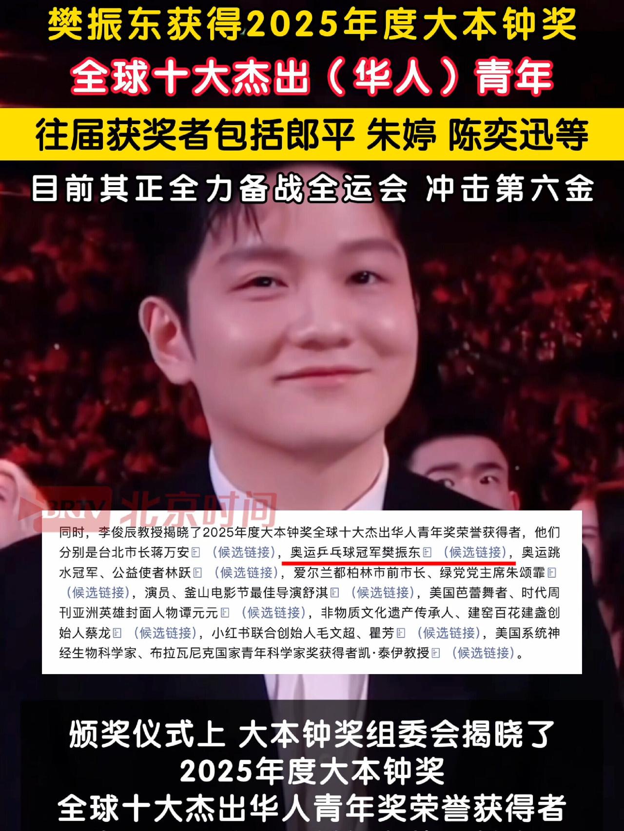 广而告之，这是樊振东新添的又一笔，这荣誉让人觉得稀有，含金量不用说！再多的阴霾
