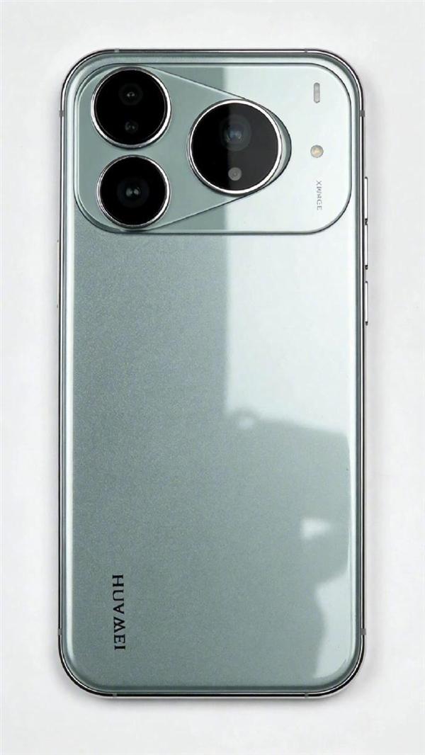 有博主发布华为Pura90渲染图，展示深邃绿色直屏机身、三角形镜头嵌入横向矩形