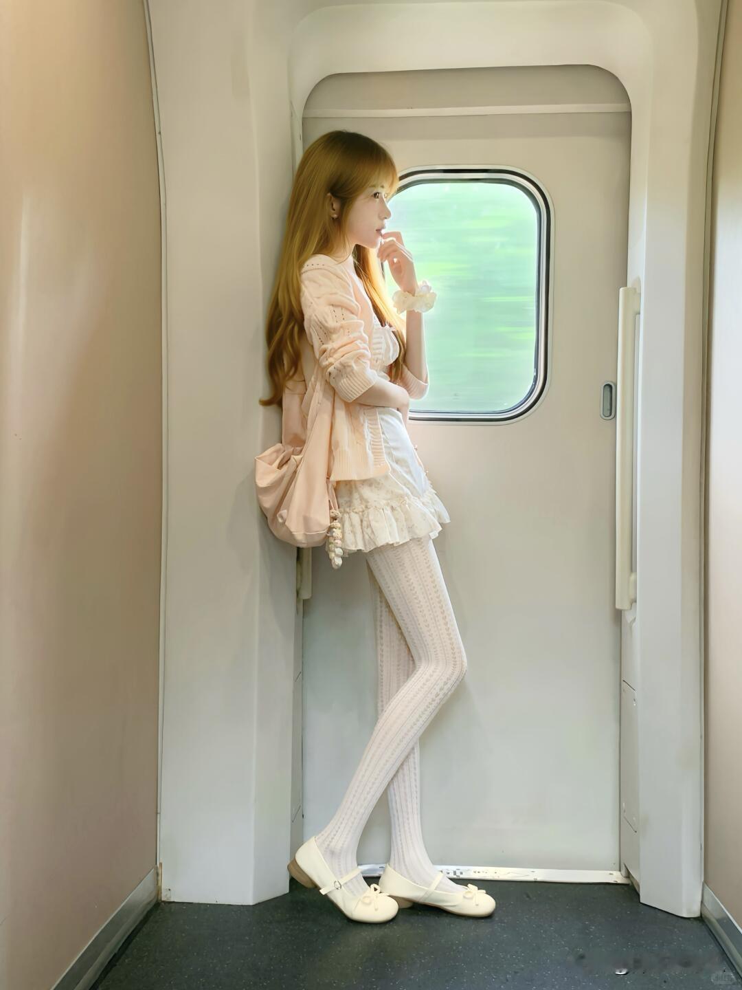 毛衫搭配白色丝袜，少女心满满，粉嫩穿搭。穿搭如何才能穿搭出美感又能彰显个性?你