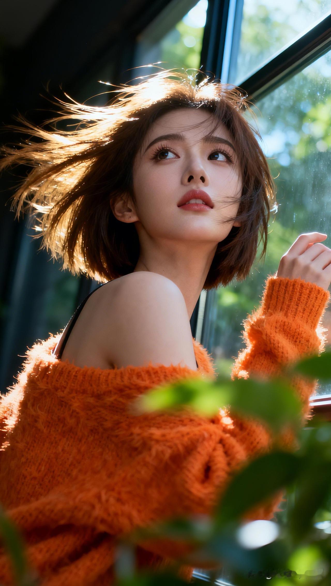 红袖添香夜，轻纱拂面生。唯美壁纸谁不喜欢阳光洒进来的瞬间，温暖如橙色的毛衣