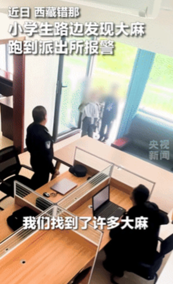 6月19日西藏错那，三名男孩在路边发现大麻后报警，民警叔叔十分好奇：“你们怎么