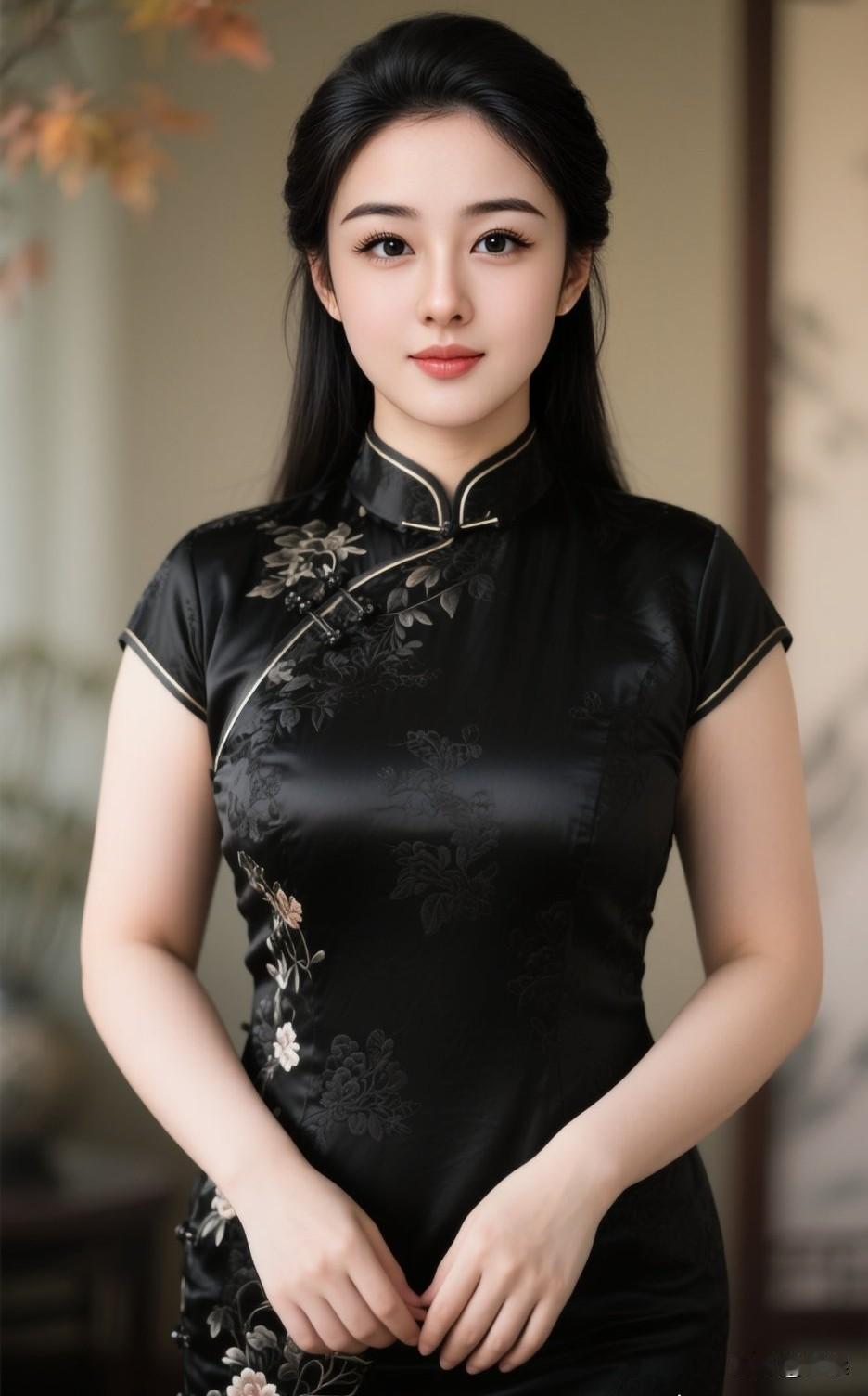 这姑娘穿着黑色旗袍真漂亮！穿旗袍拍照有多美看看你的古风旗袍江南风旗袍照