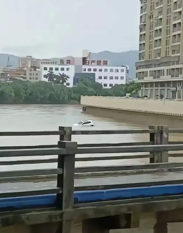 落水女司机！岸上就是一个居民楼！当时用手机拍摄的人一大堆！要找救生圈是胡说那里有