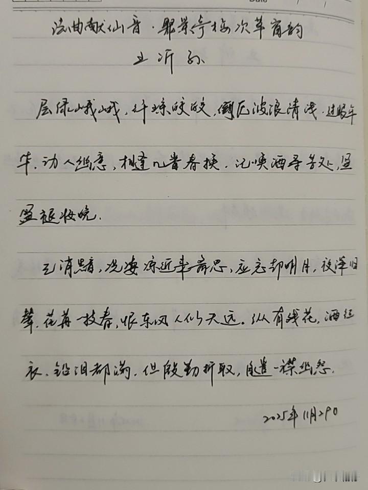 抄书第1015天（2025年11月29日）静心✔戒浮躁，一笔一划。