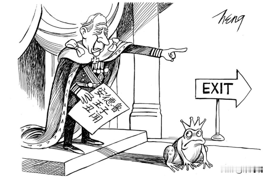 这幅由漫画家Heng创作的漫画，描绘了英国国王查尔斯三世与他的弟弟安德鲁王子