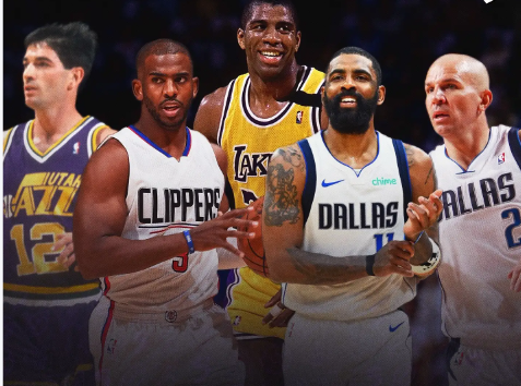前NBA球员查莫斯刚刚公布了他心目中的控卫总统山，他们是：魔术师约翰逊、保罗、斯