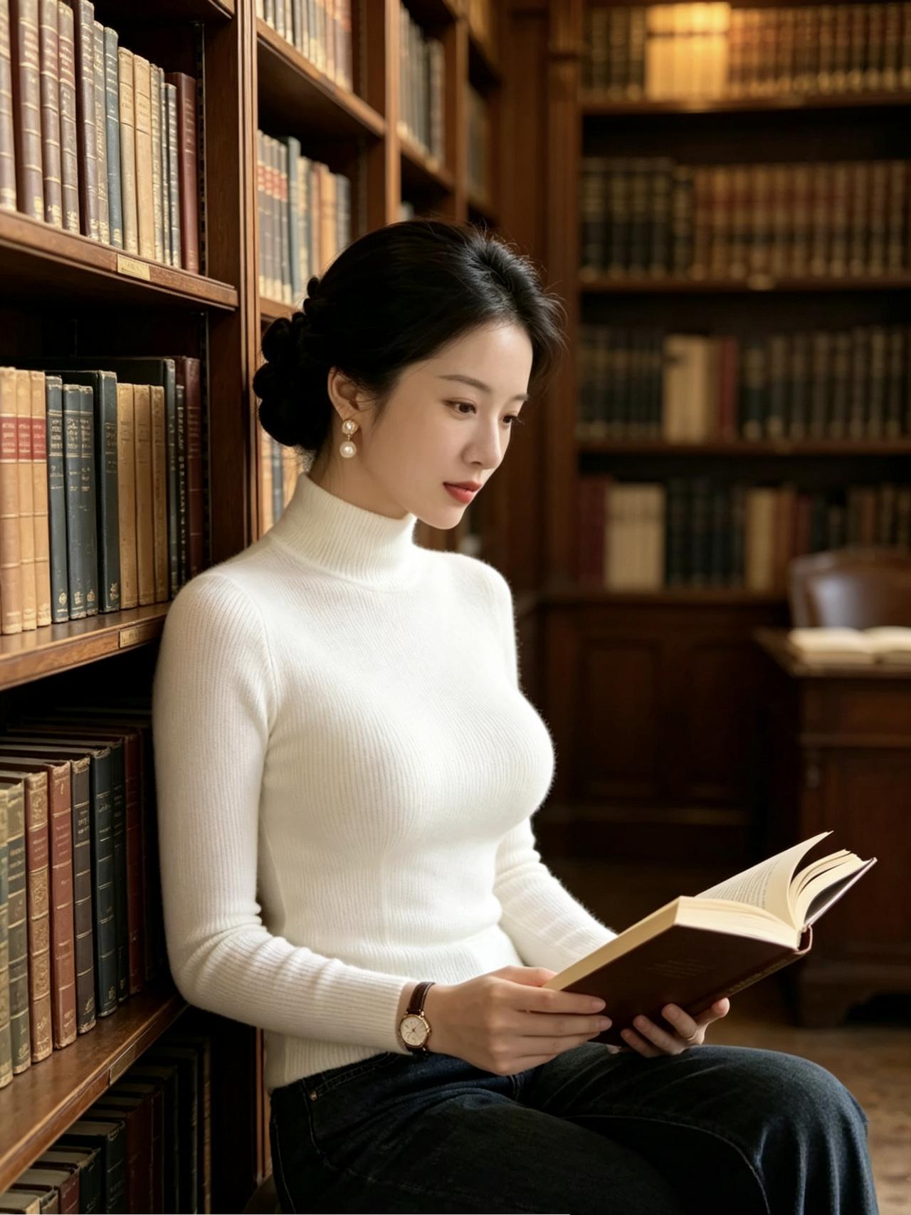 普通人每天读书,有什么意义呢?在书香浸染的图书馆里，她静静地阅读，仿佛与世界隔
