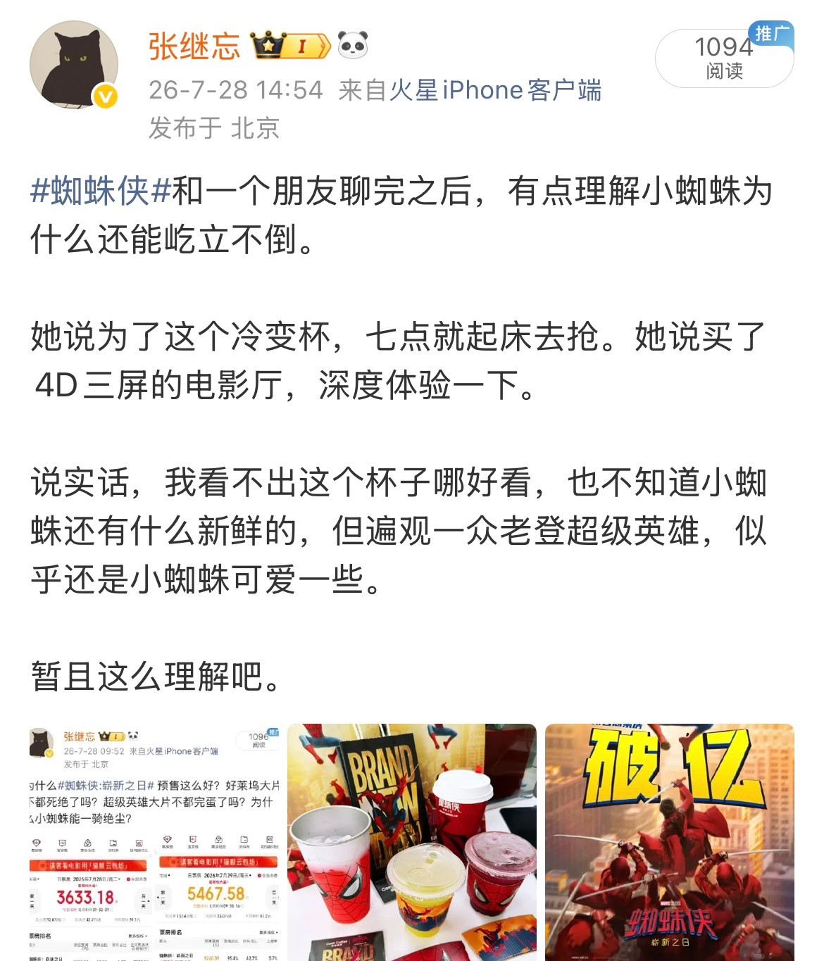 蜘蛛侠说实话，我一直对小蜘蛛不感冒。鉴于口碑不错，回头看看，也想瞅瞅萨迪·辛克表