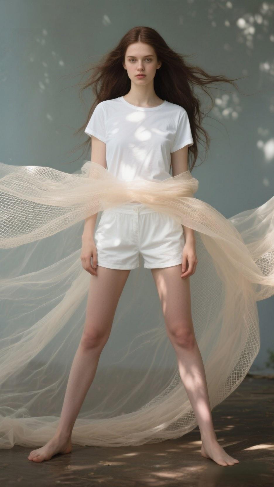 轻纱拂面，风姿绰约，这场景想想就美得冒泡，好比秋雾蒙蒙时，那乳白色的雾如同调皮的