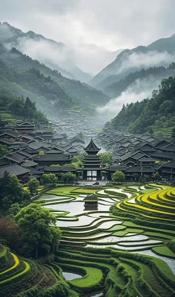 千年苗寨，美丽梯田​​​