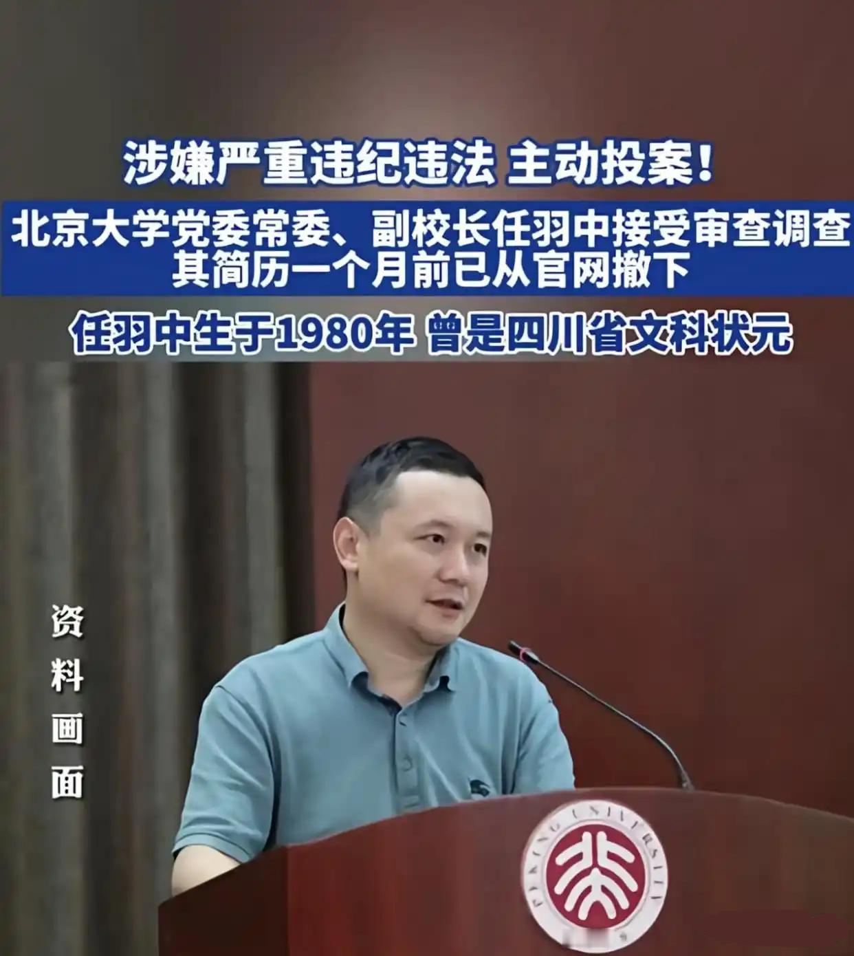 北大原副校长真是一失足成千古恨，贪的钱还没怎么花！北大原校领导任羽中，受贿3