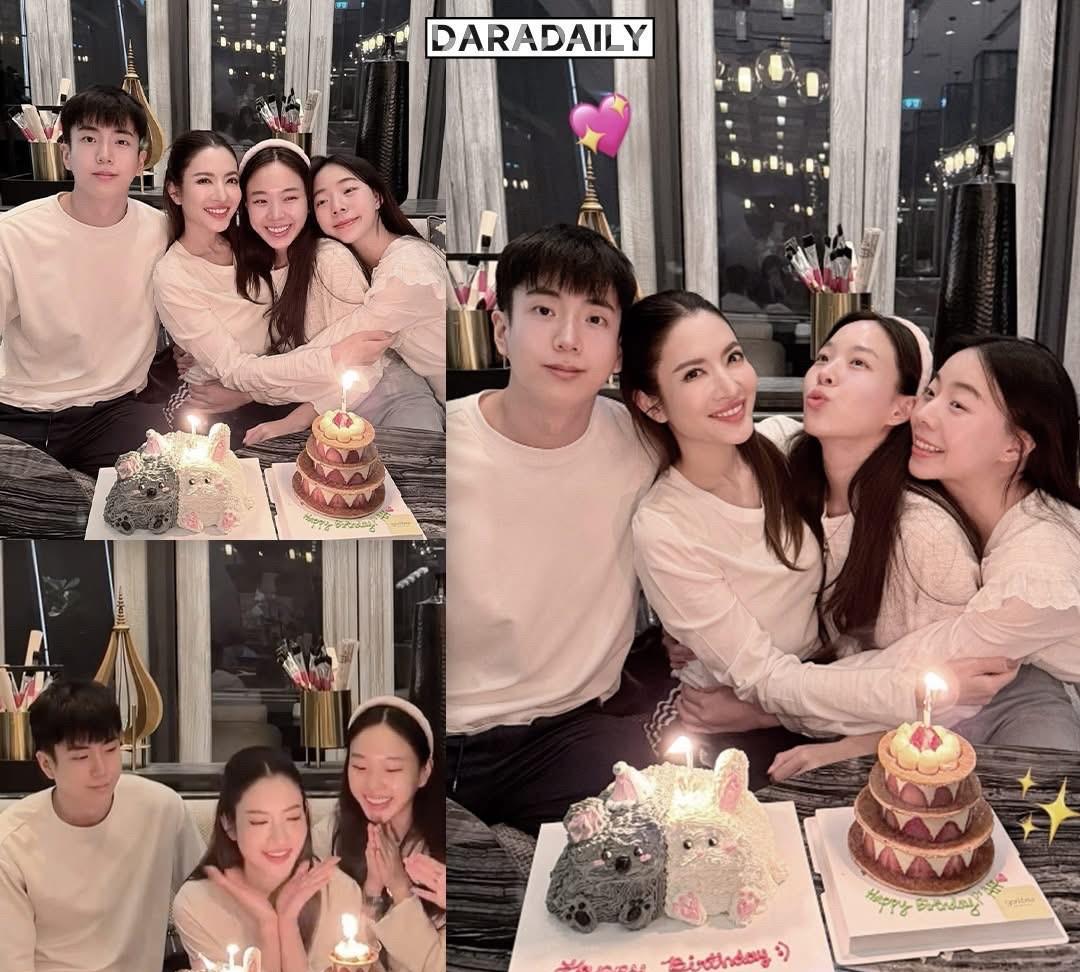 #泰国娱乐#Aff与Nonkul兄妹一起庆生45岁。。生日快乐！