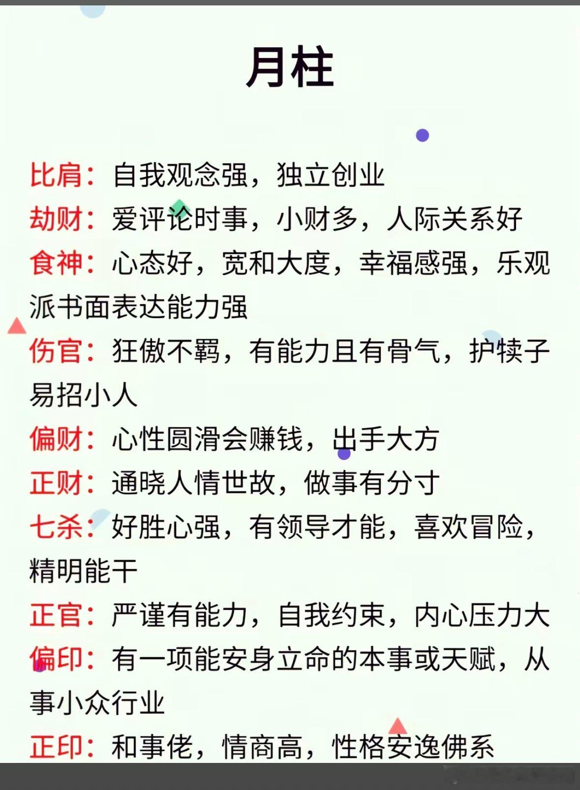 八字六字十神在四柱中的特征