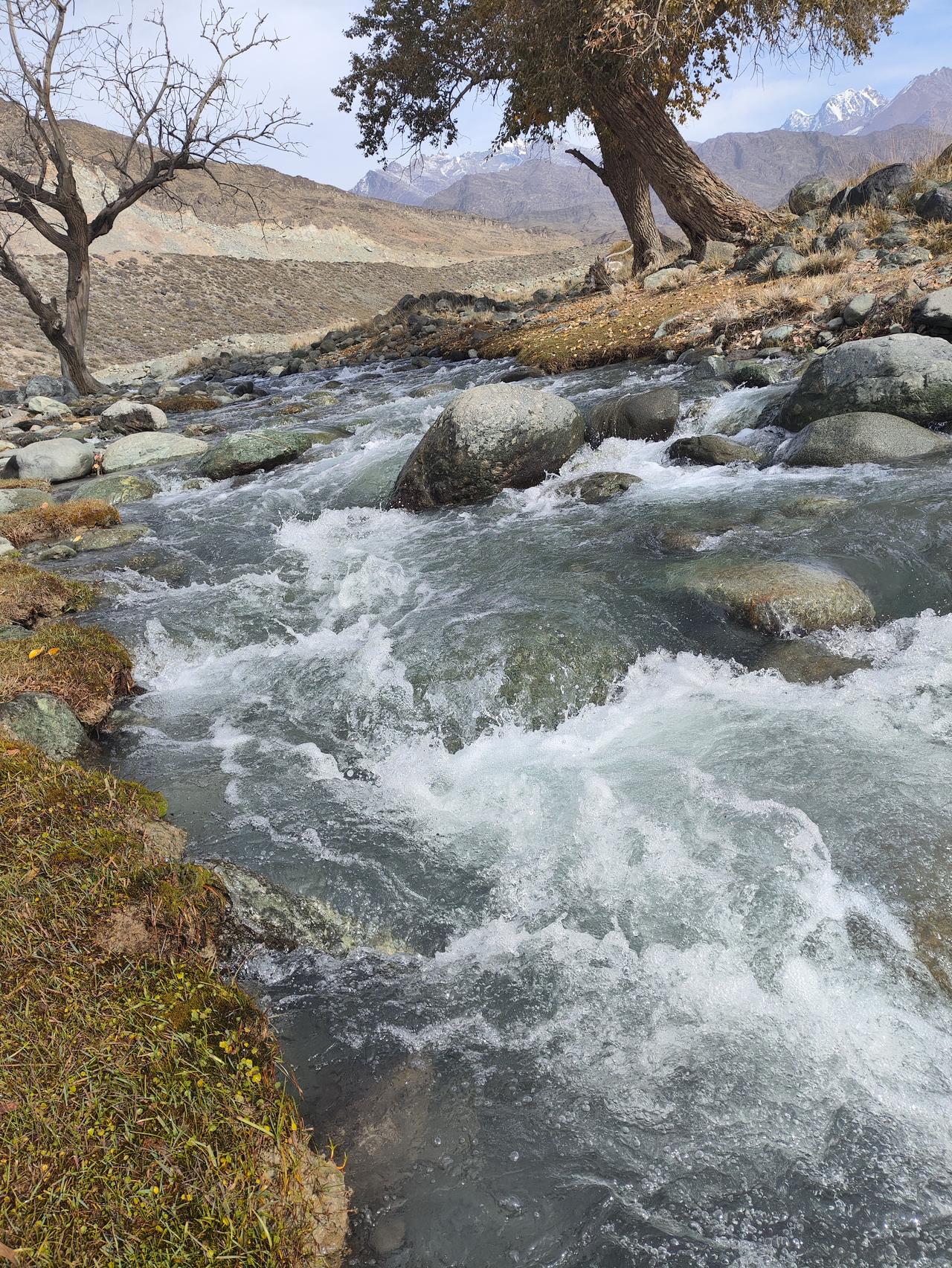 春日乌鲁木齐市周边小溪流水孱孱，踏青好去处。