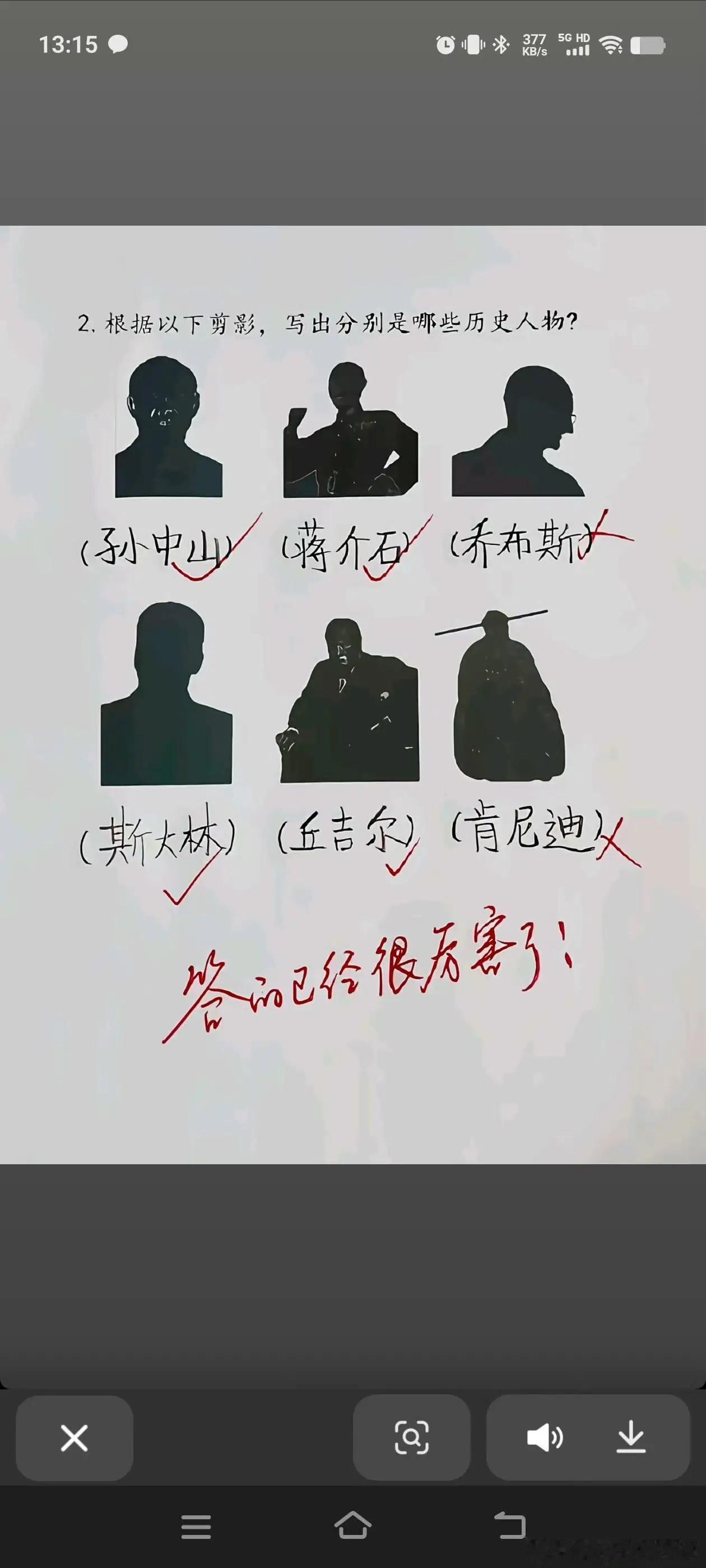 根据以下剪影，写出分别是哪些历史人物，你能全答对吗？