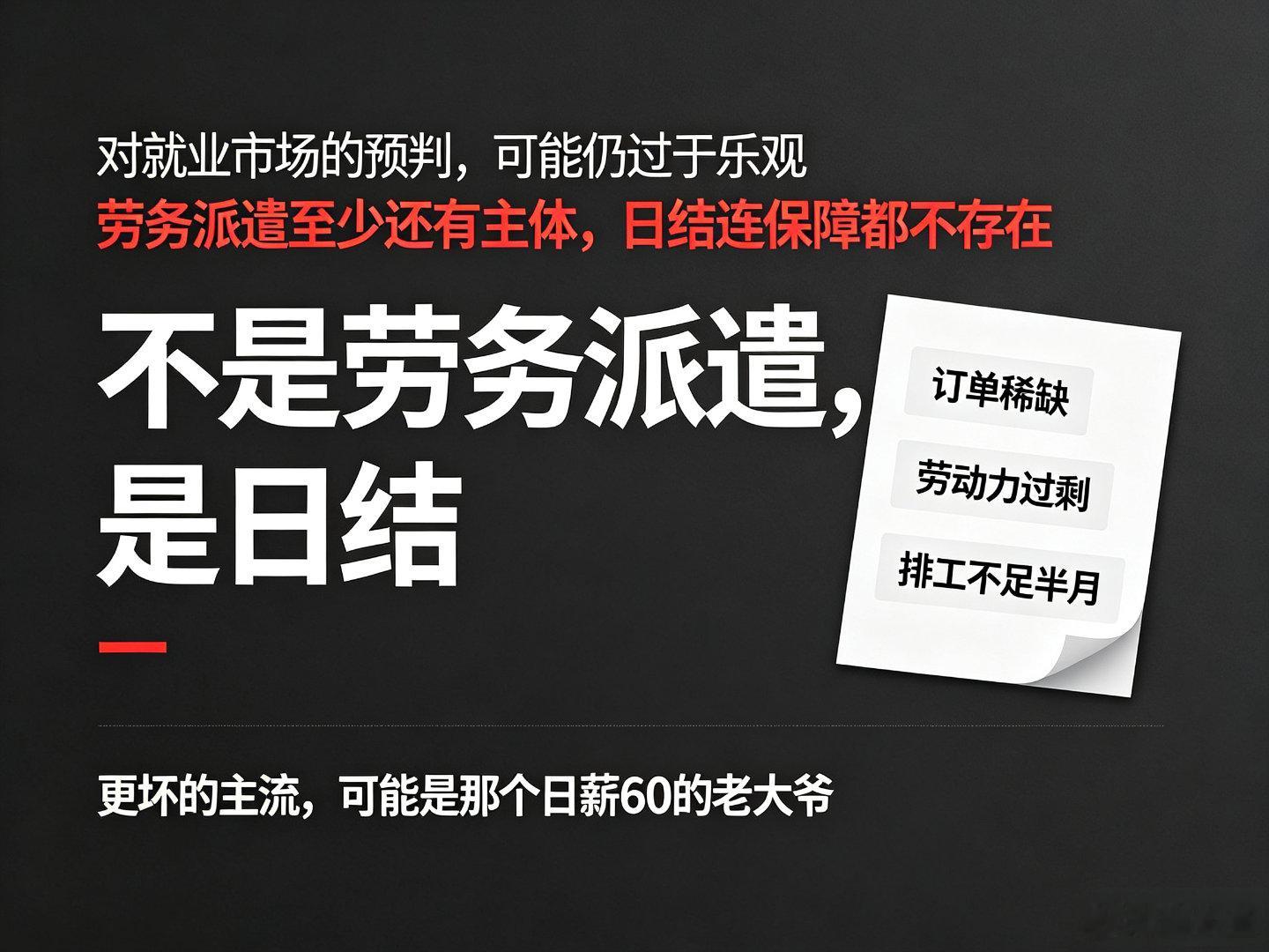 劳务派遣乱象重灾区都在担心劳务派遣？其实更残酷的是日结。我感觉你们还是太乐观了。
