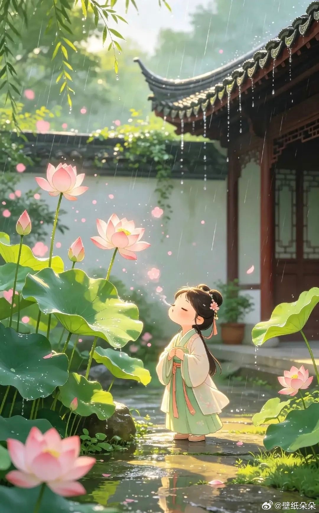 治愈插画萌Q古风小美女壁纸