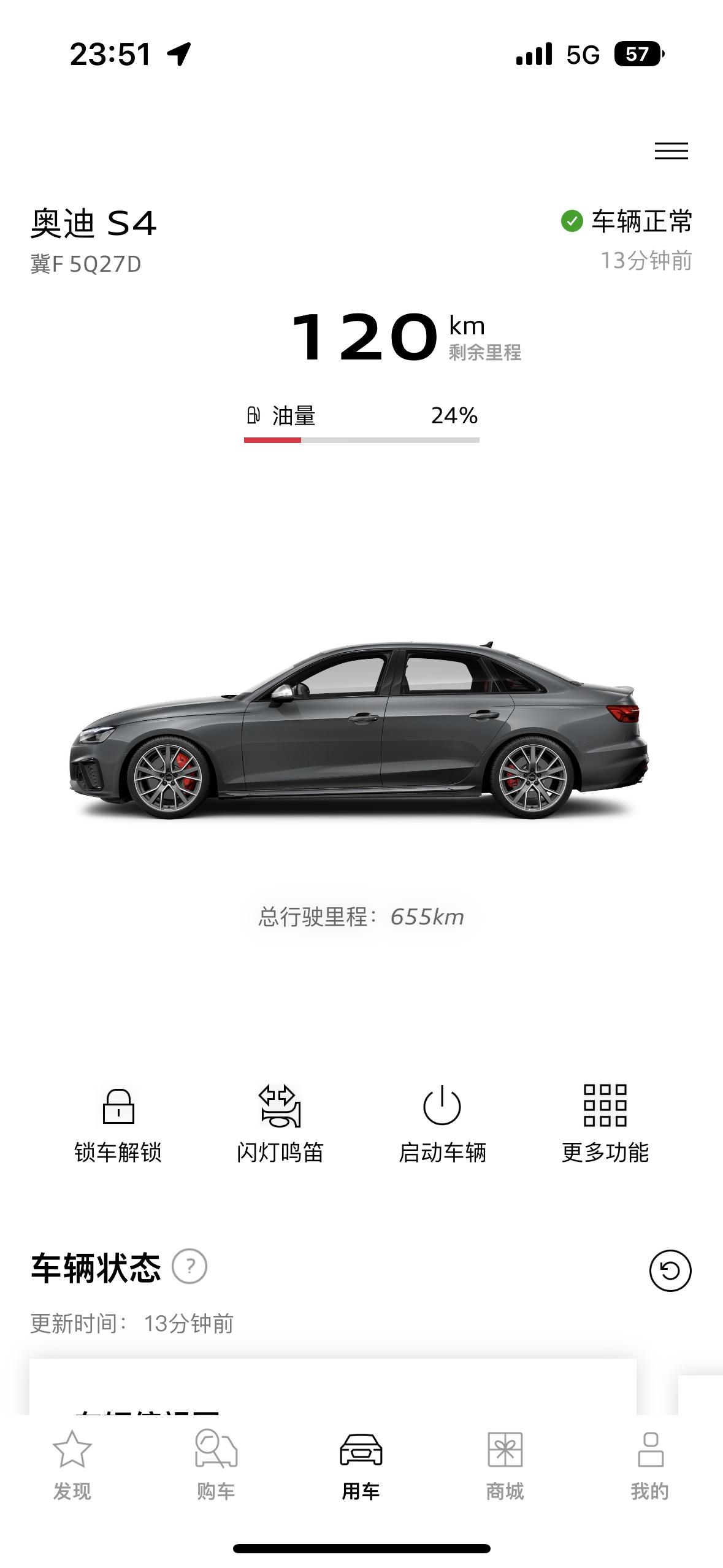 奥迪S4已经行驶了700公里了