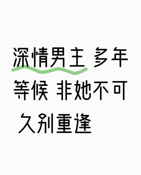 深情男主 多年等候 非她不可 久别重逢